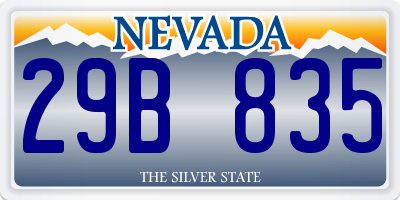 NV license plate 29B835