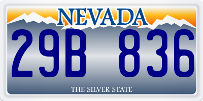 NV license plate 29B836