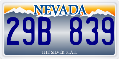 NV license plate 29B839