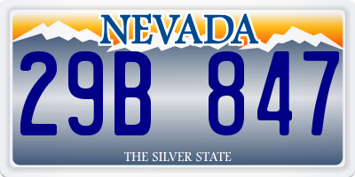 NV license plate 29B847