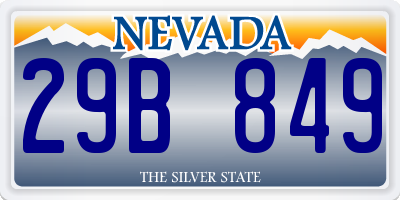 NV license plate 29B849