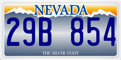 NV license plate 29B854