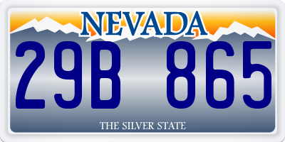 NV license plate 29B865