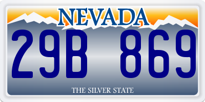 NV license plate 29B869