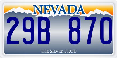 NV license plate 29B870