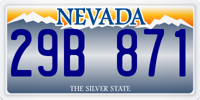 NV license plate 29B871