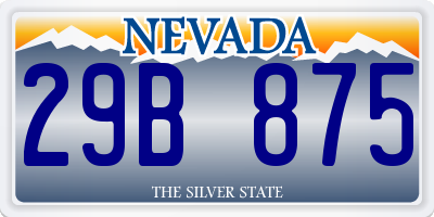 NV license plate 29B875
