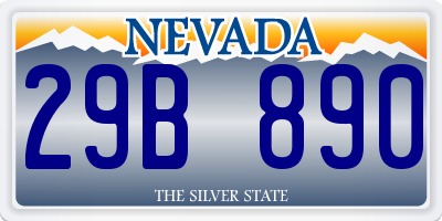 NV license plate 29B890