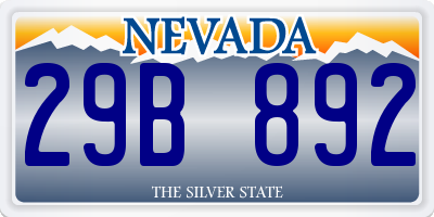NV license plate 29B892