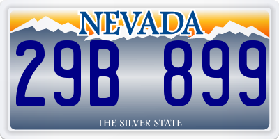 NV license plate 29B899
