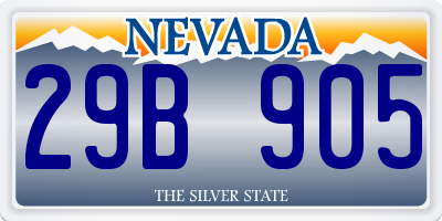 NV license plate 29B905