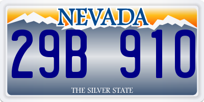 NV license plate 29B910