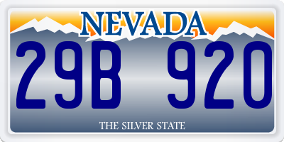 NV license plate 29B920