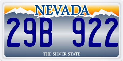 NV license plate 29B922