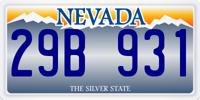 NV license plate 29B931
