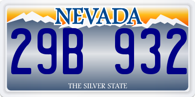 NV license plate 29B932