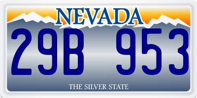 NV license plate 29B953