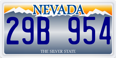 NV license plate 29B954