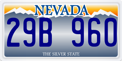 NV license plate 29B960