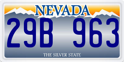 NV license plate 29B963