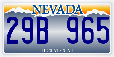 NV license plate 29B965