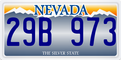 NV license plate 29B973