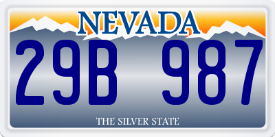 NV license plate 29B987