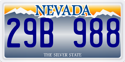 NV license plate 29B988