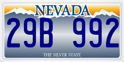 NV license plate 29B992