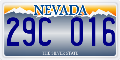 NV license plate 29C016