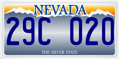 NV license plate 29C020