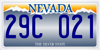 NV license plate 29C021