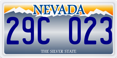 NV license plate 29C023