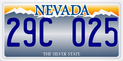 NV license plate 29C025