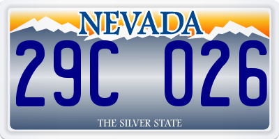 NV license plate 29C026
