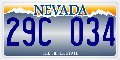NV license plate 29C034
