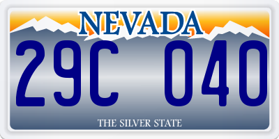 NV license plate 29C040
