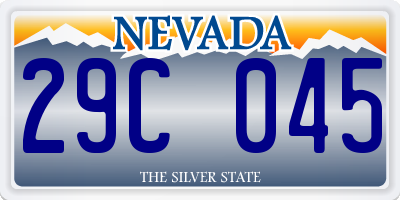 NV license plate 29C045