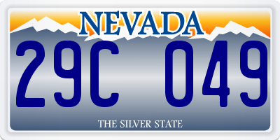 NV license plate 29C049