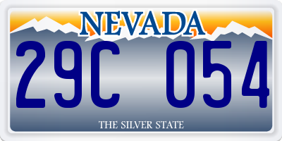 NV license plate 29C054