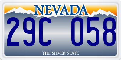 NV license plate 29C058