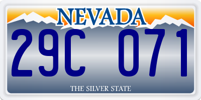 NV license plate 29C071