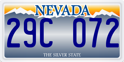 NV license plate 29C072