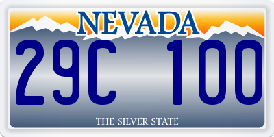 NV license plate 29C100