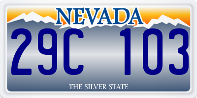 NV license plate 29C103