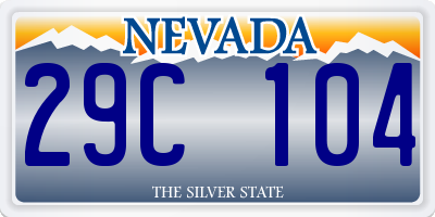 NV license plate 29C104