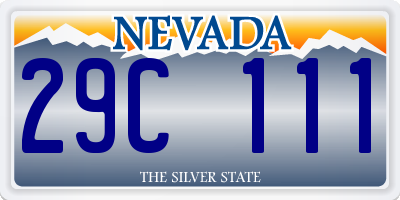 NV license plate 29C111