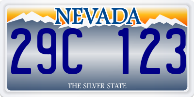 NV license plate 29C123