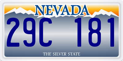 NV license plate 29C181