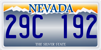 NV license plate 29C192